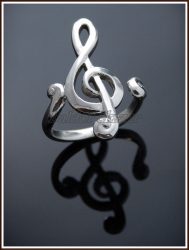 Ezüst violinkulcs gyűrű