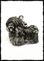 Ezüst nagy puli kutya medál 3D